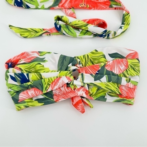 Kona Sol Women’s Tropical Print Bikini Top with Tie Size Medium - Picture 6 of 12